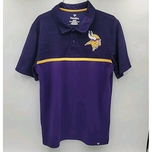 Fanatics NFL Minnesota Vikings Mens Polo Shirt Sz M Purple Yellow
